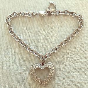 Swarovski Open Crystal Heart Charm Bracelet